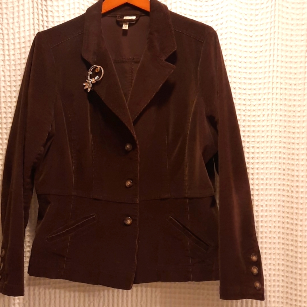 Chocolate corduroy stretch blazer